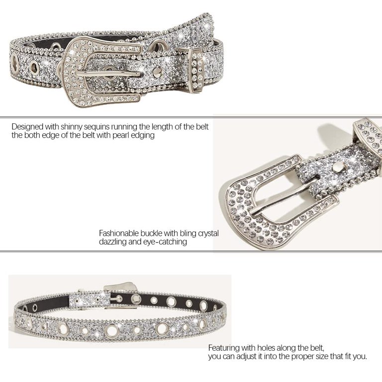 Rhinestone Belts for Women Western Cowgirl Bling Skinny  display picture 2