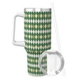 thumbnail image 2 of KLL Light Green Squares Print 40oz Stainless Steel Insulated Car Cup Coffee Mug with Spillproof Lid - Keep Your Drink Hot or Cold on the Go, 2 of 8