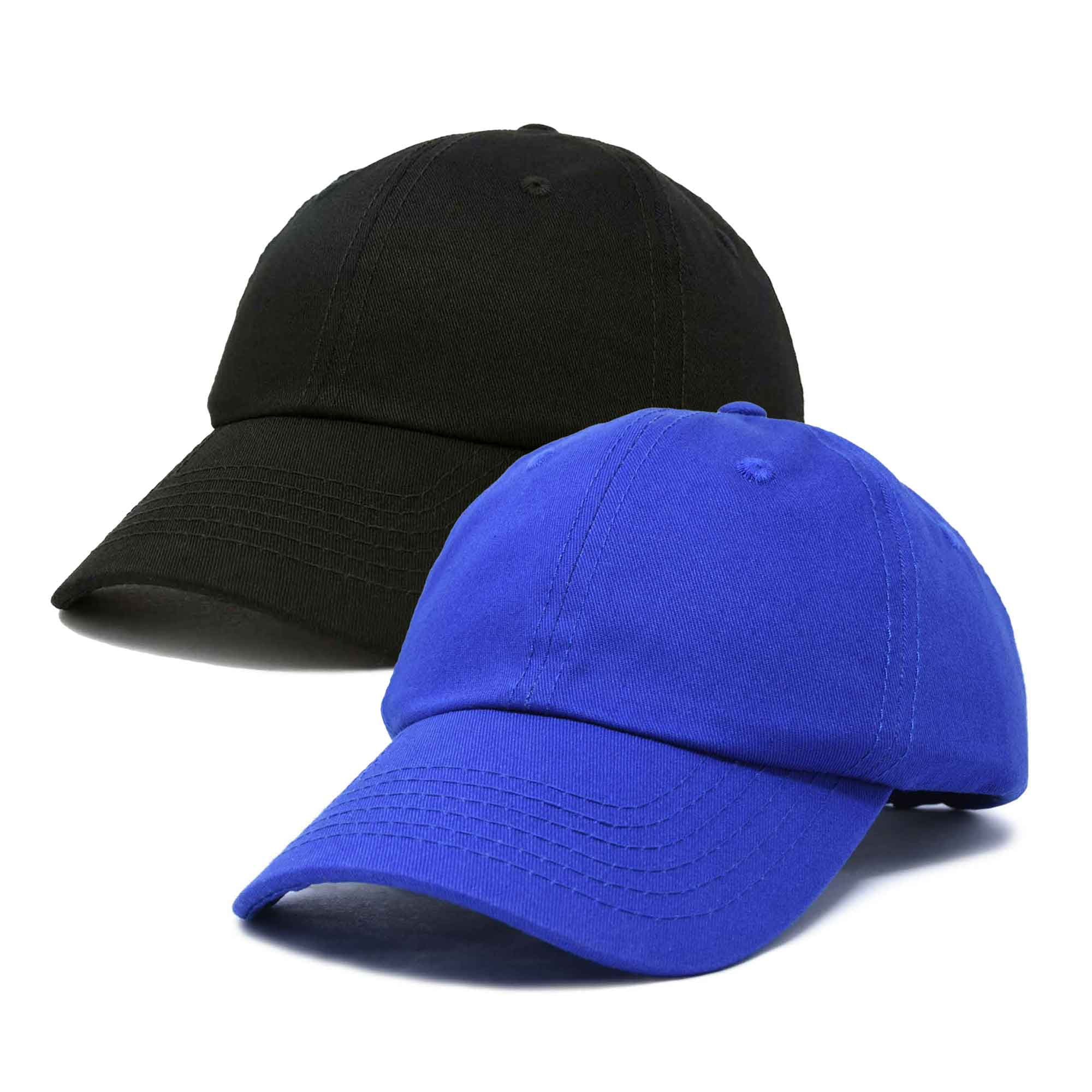DALIX Plain Dad Hats 2 Pack in Black 