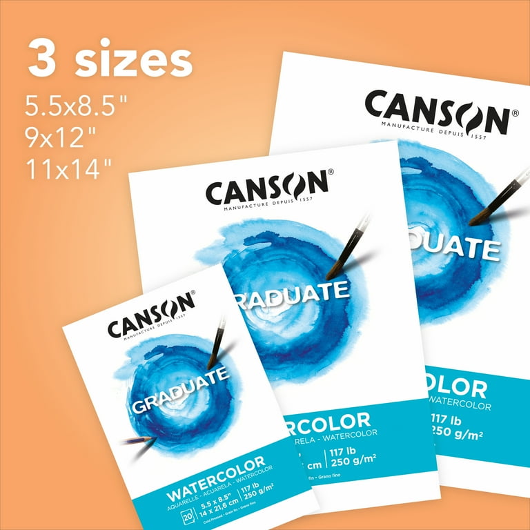Canson Graduate Watercolor Paper Pad, 20 Sheets, 9x12" photo 4