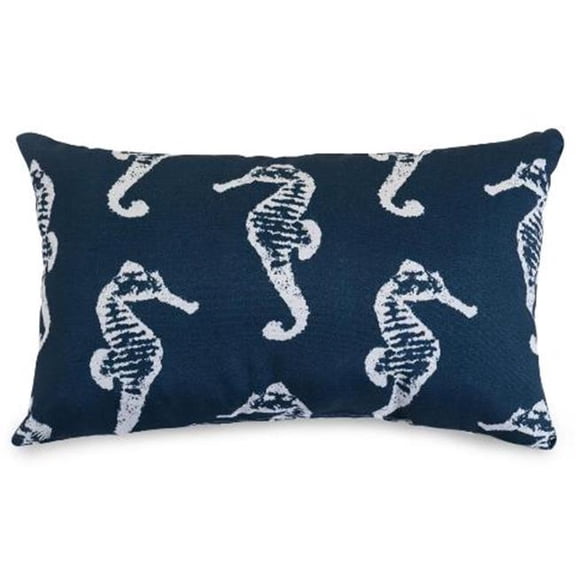 Majestic Home Navy Sea Horse Small Pillow
