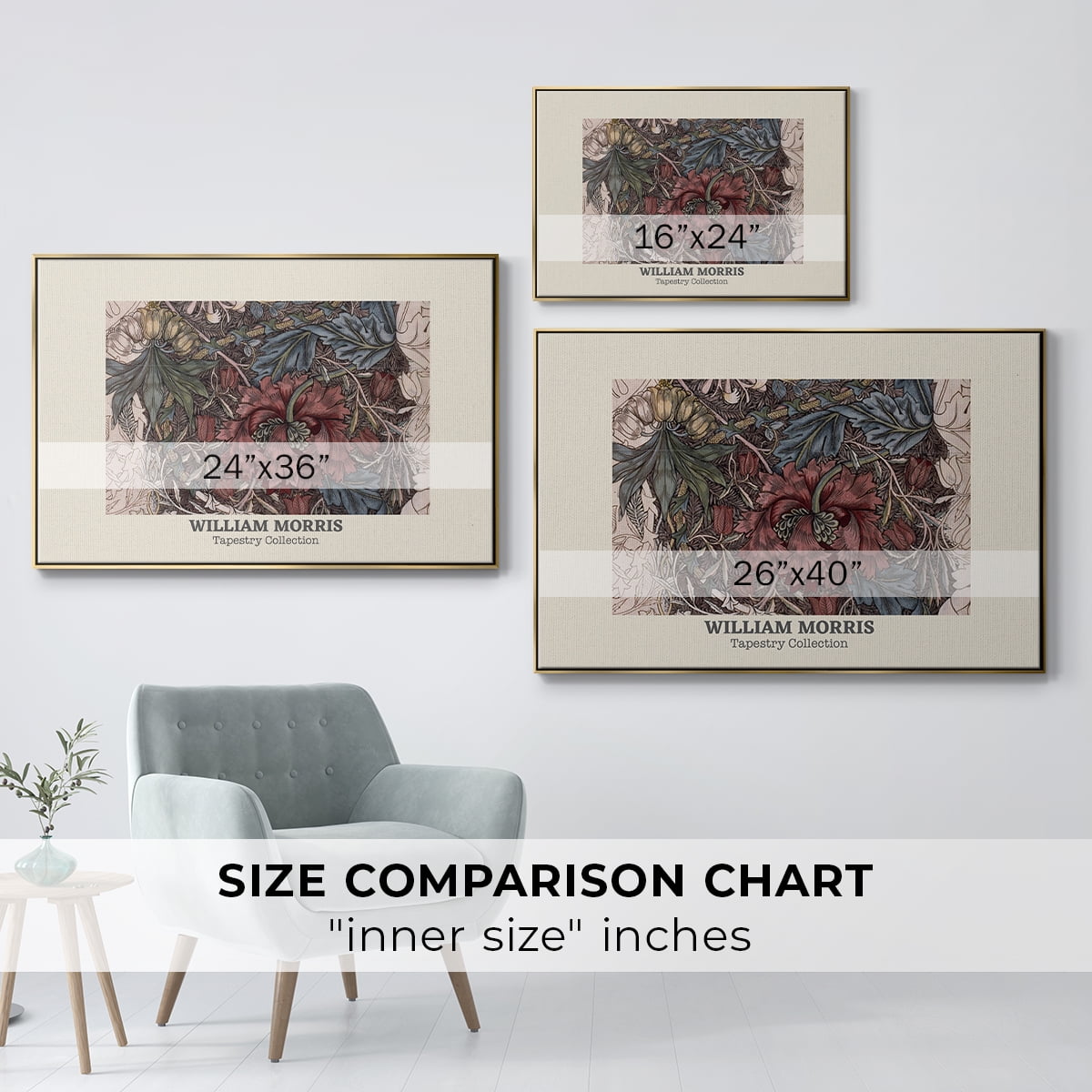 Vintage Abstract Print-XL Framed in Gold Wood Gallery Wrapped Canvas 17 in. x 25 in.