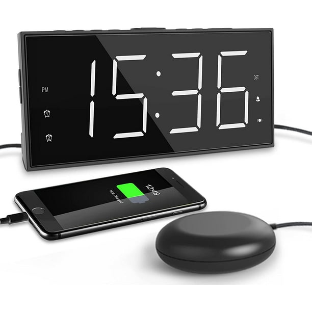 Super Loud Alarm Clock for Heavy Sleepers, Vibrating Dual Alarm Clock