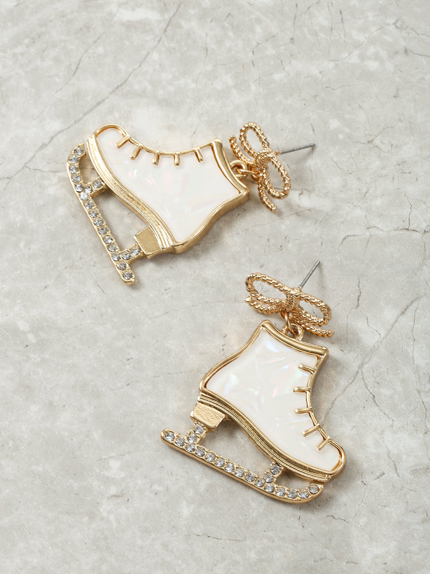 Holiday Time Ice Skate Earrings, 1 Pair