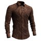 thumbnail image 1 of Camisas Para Hombre Slim Fit Camisa de manga larga con botones sueltos informales estilo al libre 3D de moda para hombres Camisa de manga larga (Coffee, XXL), 1 of 2