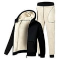 thumbnail image 5 of SGMVNU Men's Tracksuits Male Casual Warm Solid Two Piece Suit Zipper Pocket Hoodies Coat Drawstring Pants Set Casual Outfits for Men(Black, S), 5 of 8
