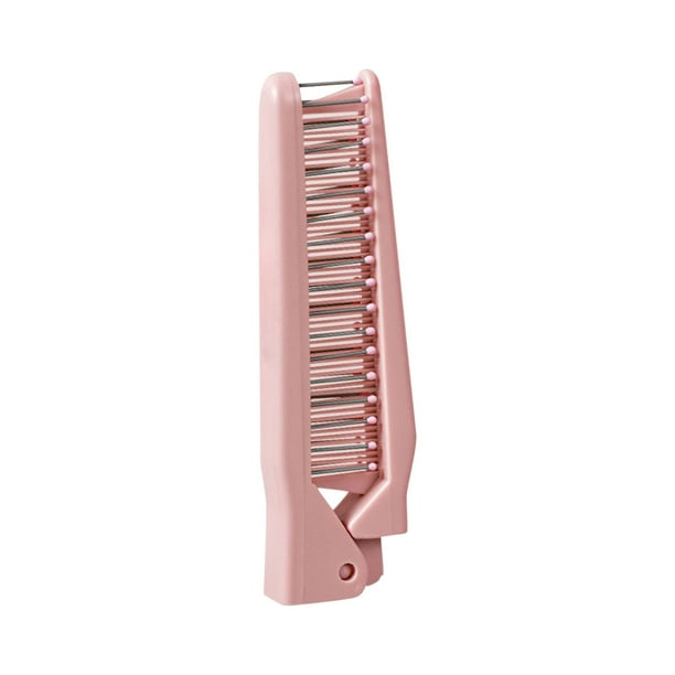 Cepillo plegable para el cabello, peine de plástico portátil para viajes, peine de bolsillo, peine de masaje de doble cabezal.