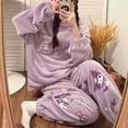 thumbnail image 1 of Pijama Kawaii Sanrios Hellokitty Kuromi My Melody para niña, ropa de casa gruesa y cálida, jersey de franela con dibujos animados, regalo de Navidad, 1 of 3