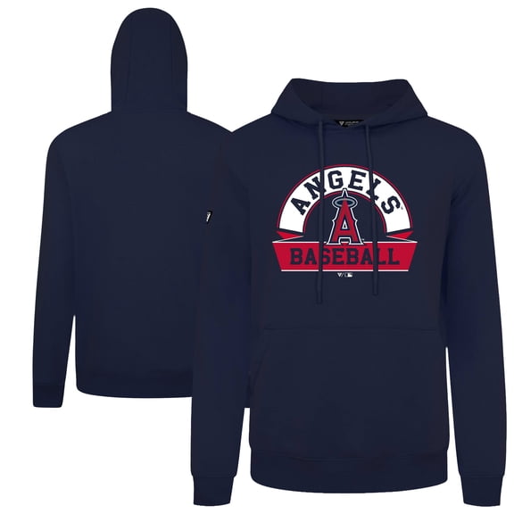 Men's Levelwear  Navy Los Angeles Angels Podium Banner Arch Hoodie
