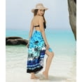 thumbnail image 4 of HAPPY BAY Women's Long Vacation Sarongs Coverups Beachwear Pareo Swimwear Summer Bikinis Swim Cover up Wraps Beach Skirts for Women One Size Lapis, Tropical, 4 of 5