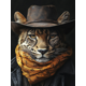 thumbnail image 1 of Qisvanset 12x16 Inch 2D Flat Framed Canvas Art, Western Leopard Cowboy Hat Wild West Country Home Wall Decor, 1 of 5
