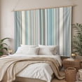 thumbnail image 3 of Light Blue Striped Tapestry for Bedroom Wall Hanging Tapestry, Farmhouse Thin Line Modern Abstract Art Ceiling Backdrop Tapestries Poster Blanket Wall Decor for Teens Room Living Room Dorm 55" x 73", 3 of 8