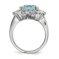 thumbnail image 5 of Auriga 925 Sterling Silver and 14K Gold Sky Blue and White Topaz Engagement Ring Size 6 for Women, 5 of 6