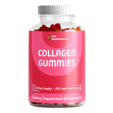 AJO Supplements Collagen Gummies with Vitamin C, Zinc and Biotin - 60ct