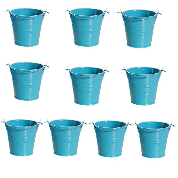 Hearth & Gear Mini Metal Bucket For Home Storage Craft And Gardening(10PC) Ceramic Flower Outdoor Set Glass Flower Pot Saucers Large Garden And Ceramic Flower for Indoor Large Wicker Flower Tall Floor