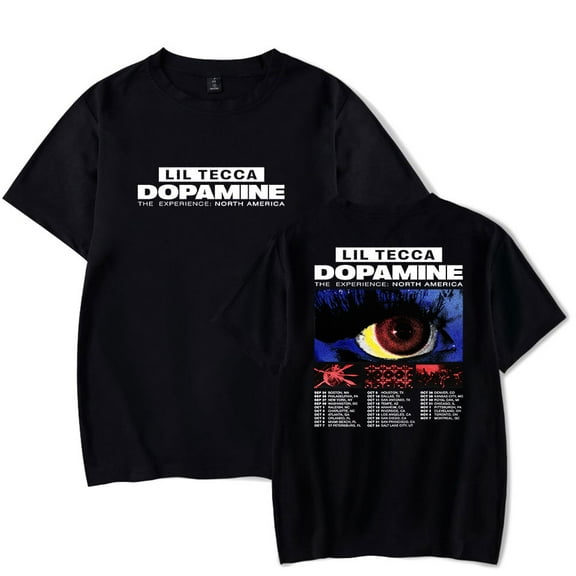 Lil Tecca The Dopamine Experience North America Tour Tee Women Men Crewneck Short Sleeve T-shirt Casual Tops