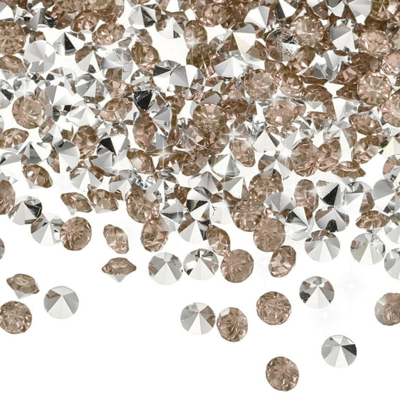 Uxcell 16800 Pcs Wedding Table Scatter Confetti Diamond, 3mm Mini Crystals Acrylic Fake Diamonds Rhinestones for Table Centerpiece Decorations Vase Filler Beads(Rose Gold)