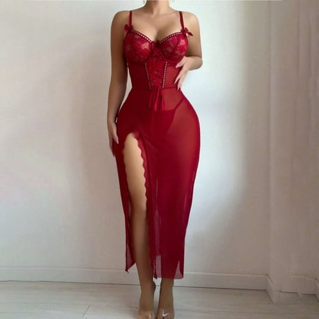 Women s Nightgowns Sexy Dress Red Dresses For Women Sexy Lace Chemise Sleepwear Bridal Lingerie For Women