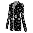 thumbnail image 4 of DYMADE Women Christmas Long Sleeve Medium Long Coat Printing Cardigan, 4 of 4