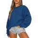 thumbnail image 1 of Jersey de baile sexy para mujer, sudadera holgada informal, camisas de manga larga con cuello redondo, camisetas lisas de Color sólido, 1 of 2