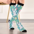 thumbnail image 5 of FORMRS Womens Knee High Socks Casual Long Thick Travel Daily Wear, 1 Pair, Cartoon Easter Bunny, 5 of 6
