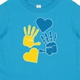 thumbnail image 4 of Inktastic Down Syndrome Awareness with Handprints and Hearts Blue and Yellow Boys or Girls Baby T-Shirt, 4 of 5