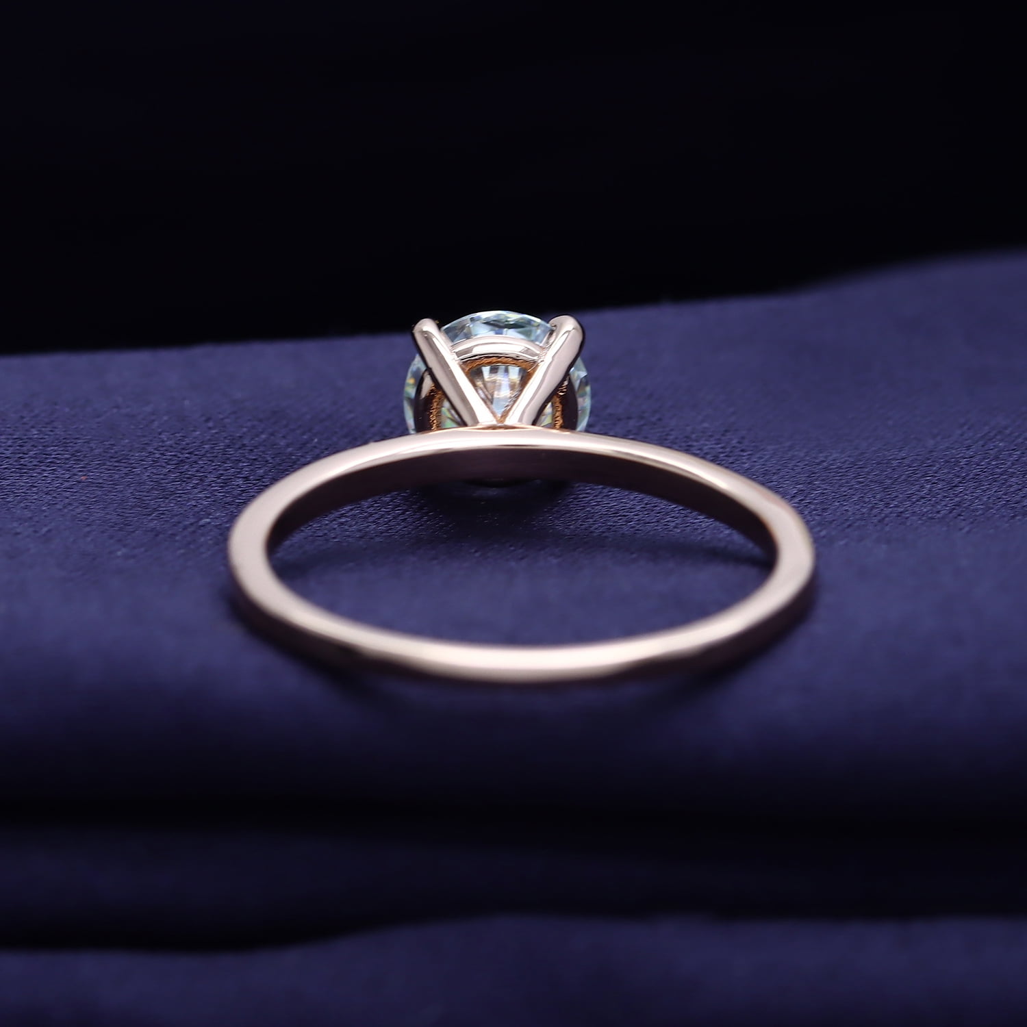 18K Rose Gold Plated Solitaire Ring For Women | 7MM Moissanite Diamond Engagement Ring | Moissanite Promise Rings Jewelry Gifts For Her (1.15ctw) Ring Size-8