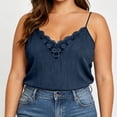 thumbnail image 3 of Ixbnca Women's Plus Size Camisole Spaghetti Strap Lace V Neck Cami Shirts Sleeveless Loose Tank Tops, 3 of 6