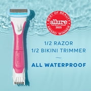 Schick Hydro Silk TrimStyle Razor with Bikini Trimmer for Women – 1 Handle, 1 Refill & 1 Battery