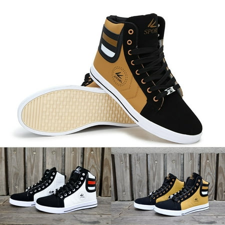 Mens Casual Shoes Sneakers High Top Lace up Sport Basketball