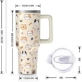 thumbnail image 2 of Cat Gifts Cup for Women Girls, 40oz Tumbler with Handle and Straw Lid, Stainless Steel Double Walled Insulated Mug Water Bottle, Cute Cats Lover Birthday Gift Idea, 2 of 6