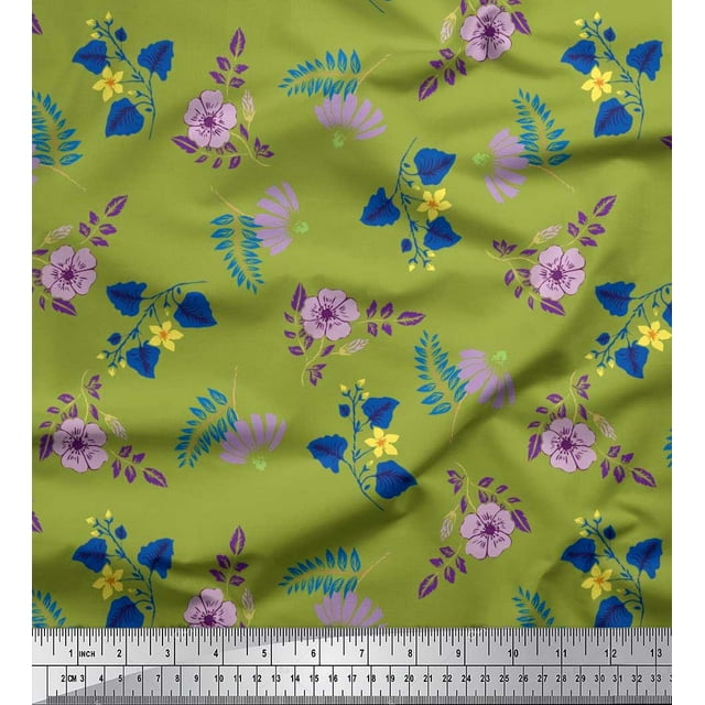 Soimoi Orange polyester Crepe Fabric Diamond Geometric Fabric Prints By Yard 52 Inch Wide