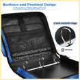 thumbnail image 4 of Zipper Binder with Shoulder Strap 2 inch 3 Ring Waterproof File Folder Organizer Bag 500 Sheet Watercolor Blue Space Pattern, 4 of 8