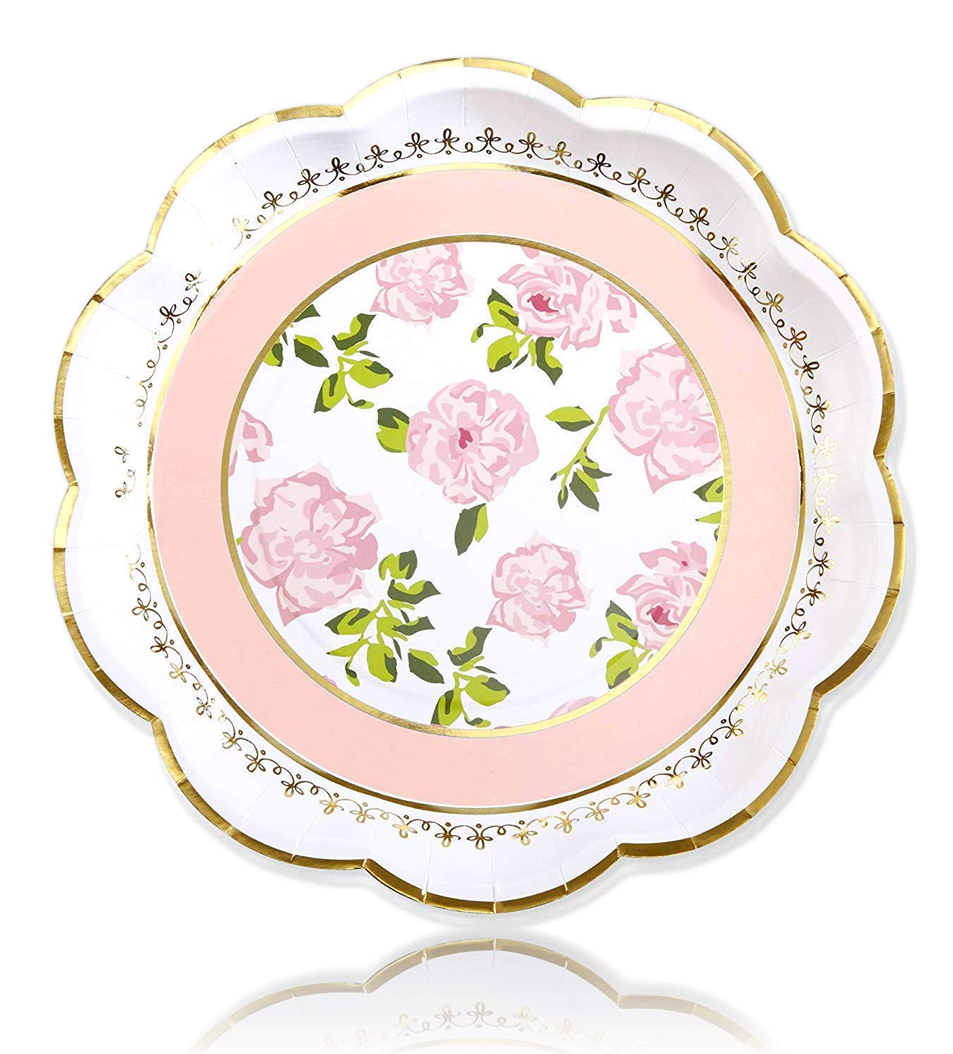 Kate Aspen Floral Paper Plates, Disposable Party Plates for Birthday