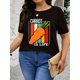 thumbnail image 1 of Camiseta de cuello redondo con estampado de zanahoria azul, talla grande, para hombre y mujer, informal, de verano, de manga corta, talla grande, para adultos, hombres, mujeres, adolescentes, jóvenes., 1 of 6