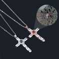 thumbnail image 2 of Cross Projection Necklace Choker Crystal Cross Lord's Prayer Cross Necklace for Friends Father's Gift, 2 of 5