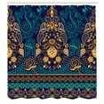 thumbnail image 3 of Ambesonne Paisley Shower Curtain, Flowers and Dot, 69"Wx84"L, Blue Earth Yellow, 3 of 5