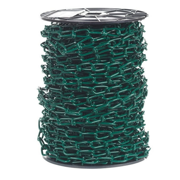 Campbell Chain  Double Loop  Chain  125 ft. L x 9/64 in. Dia. No. 2/0  Green  Carbon Steel