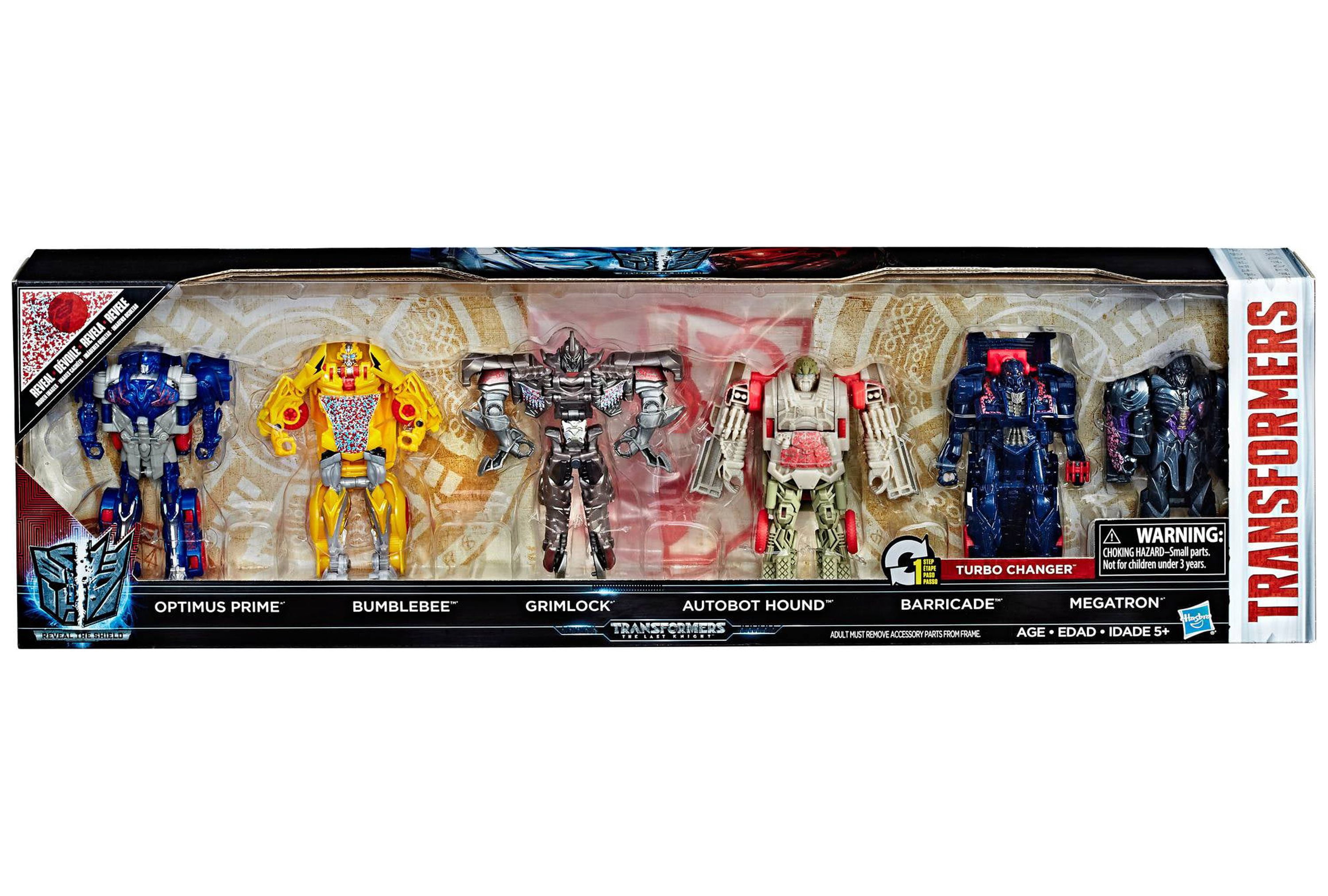 Transformers Reveal the Shield Optimus Prime, Bumblebee, Grimlock, Hound, Barricade & Megatron Action Figure 6-Pack