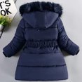 thumbnail image 6 of KYAIGUO Toddler Kids Girls Winter Outerwear Baby Hooded Cotton OutWear Mid-Length Soft Cute Warm Heavyweigh Zipper Hooded Parka Kid Fleece Snowsuit Jacket Coat for 3-10T, 6 of 8