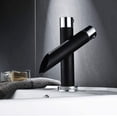 thumbnail image 5 of RV Grifo de lavabo de baño negro mate para fregadero en cascada, mezclador monomando, grifo de diseño moderno de latón (corto), grifo Rojo Verde, 5 of 5