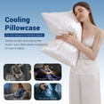 thumbnail image 5 of Aship Arc-Chill 3.0 Tech Cooling Pillow Cases, Q-max >0.5 Jade-Infused Silky Pillowcase for Hair Skin, Breathable & Moisture-Wicking, Hidden Zipper, Machine Washable, Standard 20''x26'', 2 Pack White, 5 of 8