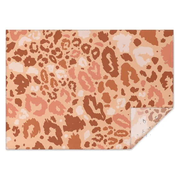 Brown and Pink Of Leopard Print Rectangle Tablecloth 60"x84",Waterproof Polyester Rectangle Table Cloth, Wipeable Spillproof Polyester Tablecloth for Dining, Camping, Indoor and Outdoor
