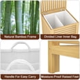 thumbnail image 3 of Bamboo Laundry Hamper with Lid, 120L Large Clothes Laundry Sorter with Removable 2-Section Liner Bag, Raised Laundry Basket Organizer for Clothing, Bathroom, Bedroom, Laundry Room, Natural, 3 of 7