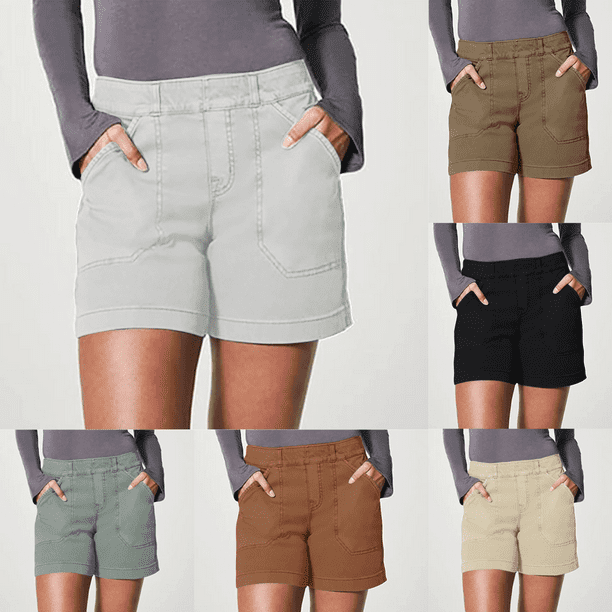 XHJUN Athletic Women with Pockets with 4 Pockets Stretch Work Hiking Shorts Casual Summer Athletic Shorts Chino Bermuda Short,White S - Walmart.com