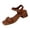 Brown, variant on Women One Strap Chunky Heel Sandals Mid Heel Open Toe Adjustable Ankle Strap Shoes Spring Summer,Brown