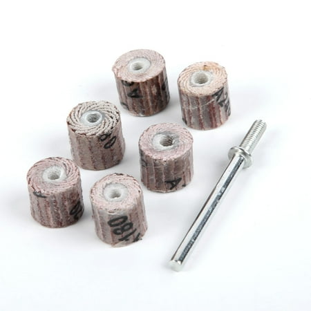 

7PCS 80-600 Grit Flap Wheel Sanding + 1PC Mandrel for Grinder Rotary Accessories