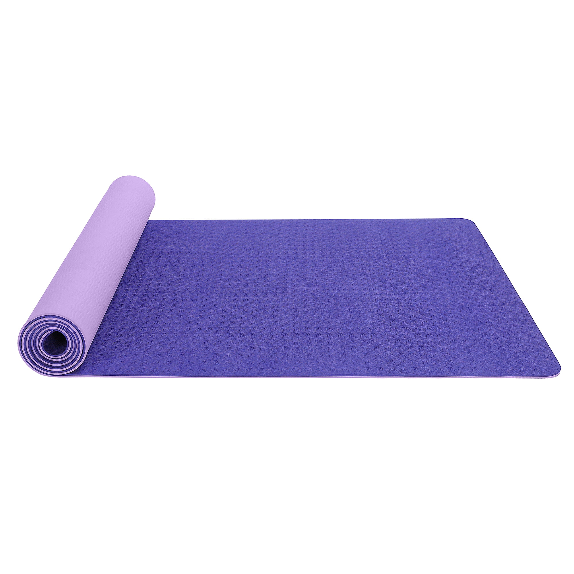 TPE Purple and Pink Mat for Yoga and Exercise Extra Long 183cm and Extra Thick 6mm with Non-slip Pattern 