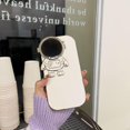 thumbnail image 2 of Astronaut Hidden Stand Phone Case for iPhone 12 Pro Max,Cute Astronaut Lens Camera Protector Kickstand Luxury Glitter Bling 6D Electroplated Clear Soft TPU Protector for Men Women White, 2 of 16