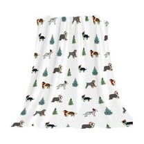 Christmas Tree Fleece Throw Blanket Soft Flannel Throw Gifts for Dog Lovers Plush Lightweight Warm Cozy Fleece Blanket for Bed Couch Sofa Travel Winter Decoration 28"X40"